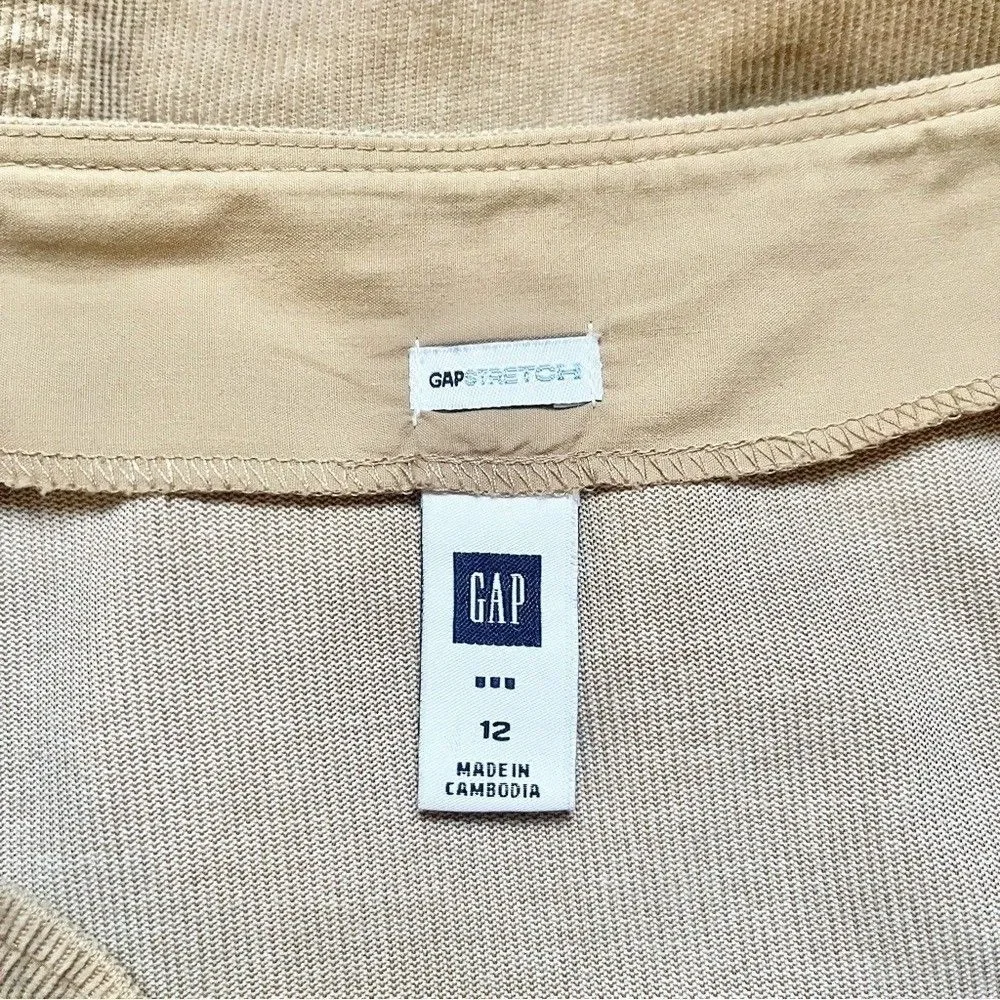 Vintage Gap Skirt Women's 12 Corduroy Tan Fall Collegiate Preppy Classic Neutral